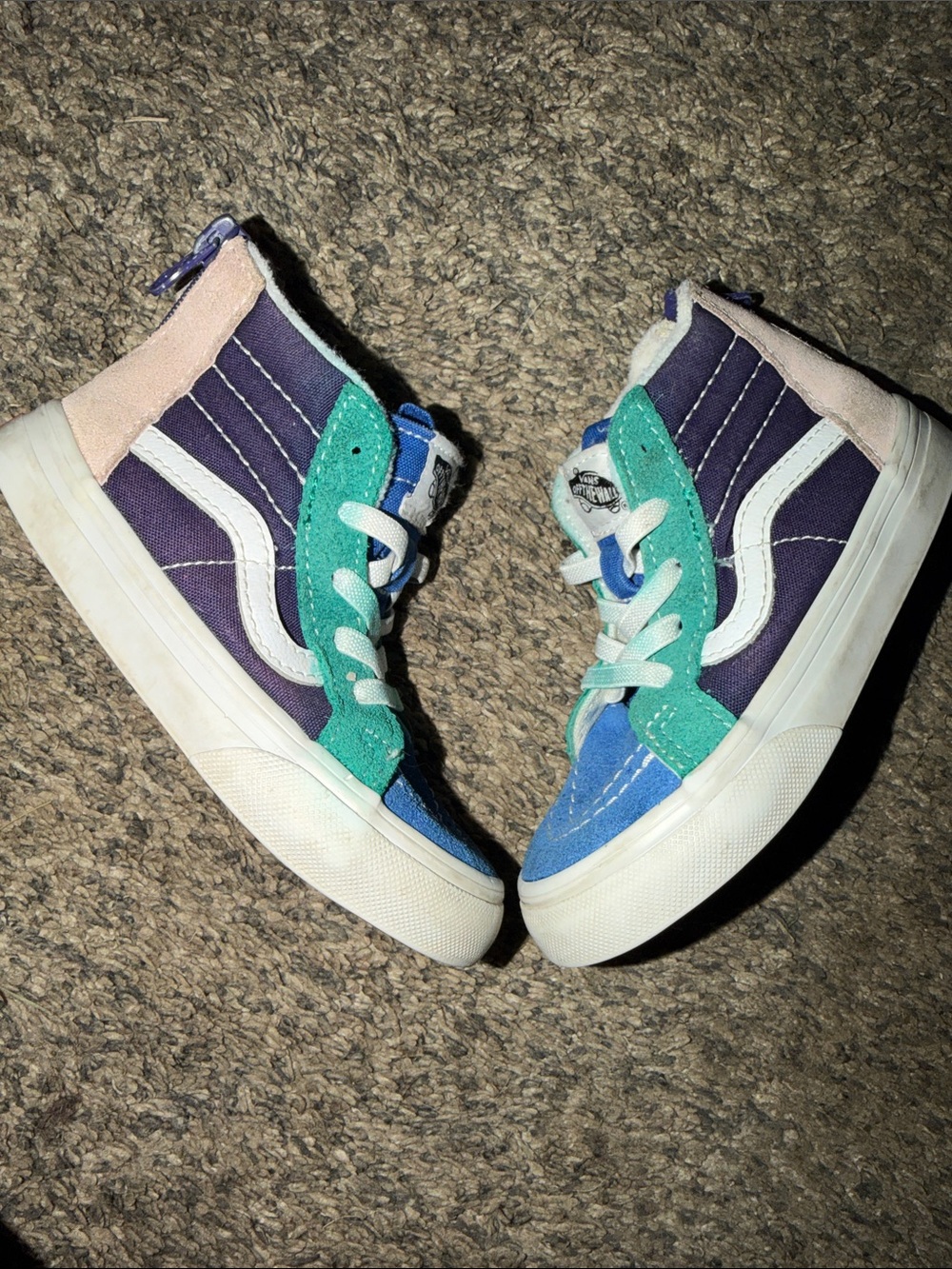 Kids vans color block sz 8.5c High-Top Sneakers in Purple, Teal & Blue